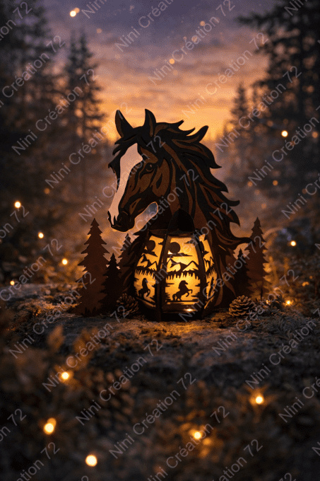 Lanterne Chevaux personnalisé. Fait main-